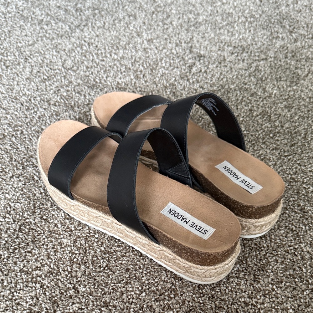 Steve Madden Black Platform Sandals
